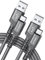 JSAUX USB C Kabel 3.1A [2 Stück 2M], Ladekabel USB C Nylon Geflochten Schnellladekabel Kompatibel mit Samsung Galaxy S25 S24 S23 Ultra S22 S21 S20, iPhone 16 15 Pro Max, CarPlay, PS5 Controller-Grau
