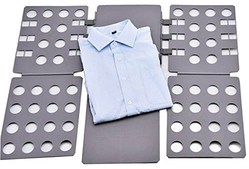DUBENS Kleidung Faltbrett, Profi Verstelltbar Hosen Hemden Wäsche Kinder Erwachsen-Faltbrett Falthilfe für T-Shirt Falten Zusammenlegen Wäschefalter Wäschefaltbrett Hemdenfalter, 66x57cm (Grau)