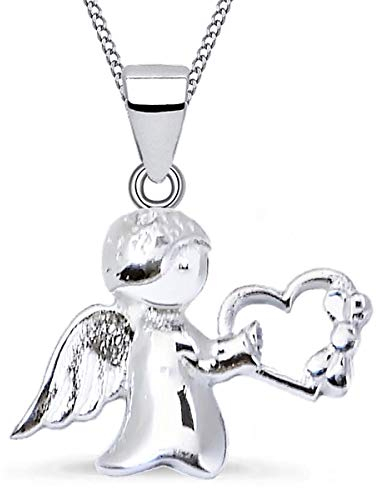 Goldene Hufeisen für Dich Schutzengel Herz Anhänger mit Kette 925 Echt Silber Kinder Mädchen Engel (40)