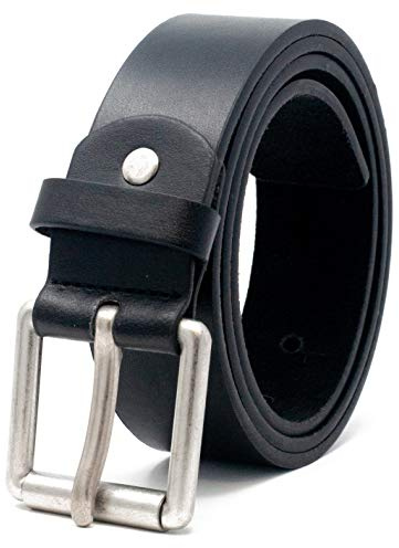 Ossi Hombre 38mm Elegante Relajado Vaqueros Negro Cinturón - Pequeño