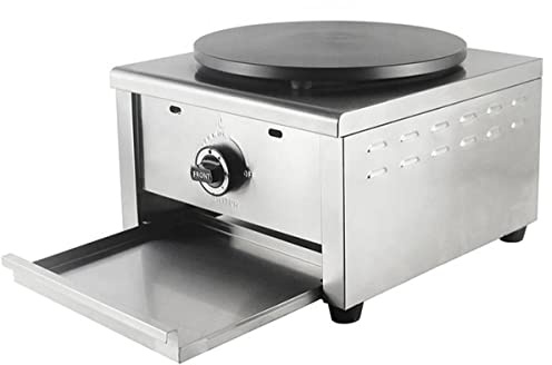 PreAsion 16''Commercial Gas Crepe Makers Machine LPG Gas Pancake Machine Griddle Maker Machine with Low Pressure Valve for Blintzes, Eggs, Tortilla