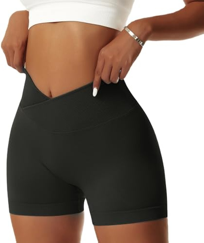 Vertvie Pantalones Cortos Mujer Short Mallas Deportivo Leggins Cortos Boxer Push Up para Mujer Cintura Alta Ejercicio Motociclista Scrunch Butt para Running Yoga Fitness Jogging