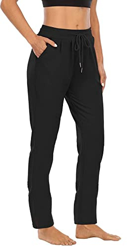 Joggers for Women Stretch Lightweight Tracksuit Bottoms Ladies Straight Leg Drawstring Jogging Bottoms with Pockets Comfortable Workout Yoga Sport Gym Pants Sweatpants Casual Lounge Wear