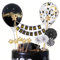 Tortendeko Schwarz Gold 12 Stück, Happy Birthday Kuchendeko, Kuchendeko Geburtstag Junge, Cake Topper Schwarz, Papierfächer Sterne Cupcake Tortenstecker für Geburtstag Dekoration Junge Mädchen