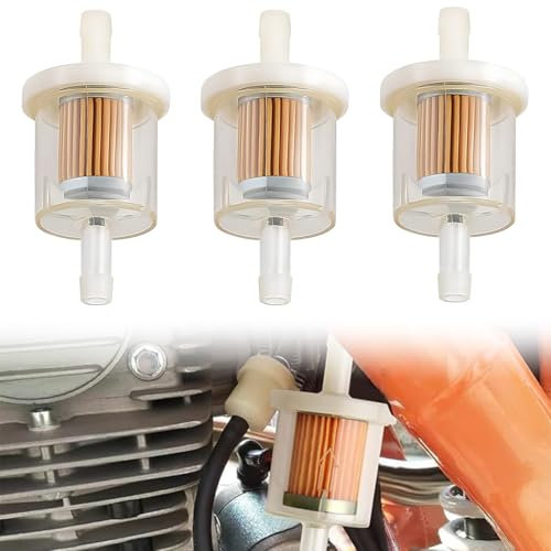 Pack of 3 Fuel Filters, Petrol Filter 8 mm, Universal Petrol Liquid Filter, Reusable Fuel Filter with High Density for Motorcycle, Lawn Mower, Scooter Moped benzinfilter 8mm benzinfilter