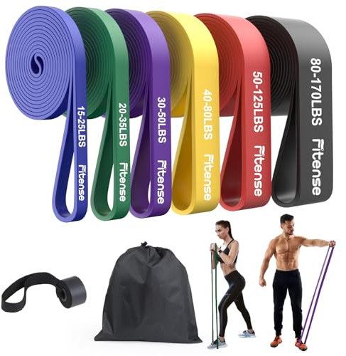 Fitense Resistance Bands, Widerstandsbänder Set, Widerstandsband Fitnessbänder mit Türanker, Fitnessband Trainingsbänder für Yoga, Pilates, Training, Physiotherapie, Klimmzughilfe, Krafttraining