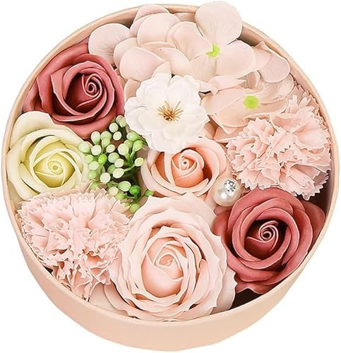 CYGMRFH Caja de Regalo Flor de Jabón Rosa, Caja de Regalo Flor de Jabón Rosa, Decoración Floral, Regalo Floral para Boda, Día de la Madre, Día de San Valentín