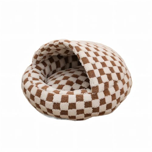 ZINTTTZINT Cama para gatos y perros – Cama nido de gato con capucha miel para perros de tamaño mediano y perros pequeños – Cama autocalentable para perros pequeños – Cama tipo cueva acogedora para