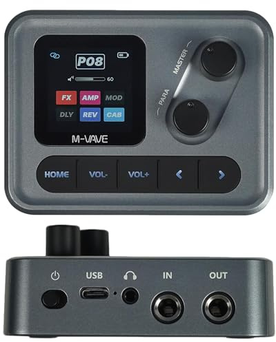 M-VAVE Pocket AMP Multi Effects Guitar Pedal for Electric Guitar & Bass, 80 Presets, ANN Amp Modeling, IR Loader, USB Audio Interface & OTG Recording, Bluetooth App Control, Portable Guitar Processor