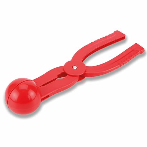 Active Peak Snowball Tongs 7 cm Snowball Maker Tool: Robust Snowball Press for Kids and Adults No More Cold Hands Durable Winter Outdoor Toy Red & Blue (Red)