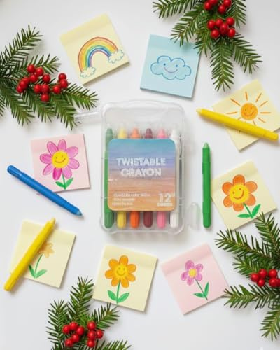Générique Crayons de Cire Rétractables – Lot de 12 Couleurs – Twistables Sans Taille – Texture Douce et Blendable – Crayons Dessin Enfants & Adultes – Loisirs Créatifs, École