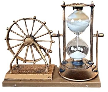 Vintage pariserhjul staty timglas sandklocka retro skrivbord timer dekor för vardagsrum sovrum för rum (guld)