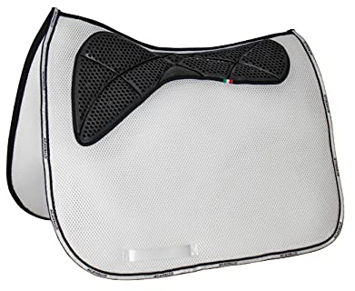 ACAVALLO DRESSAGE SADDLE IN MEMORY FOAM AND GEL FLOWING AND 3D SPACER FABRIC, Black , 1