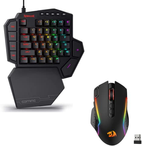 Redragon K585 One-Handed Keyboard and M810 PRO Wireless Gaming Mouse Bundle
