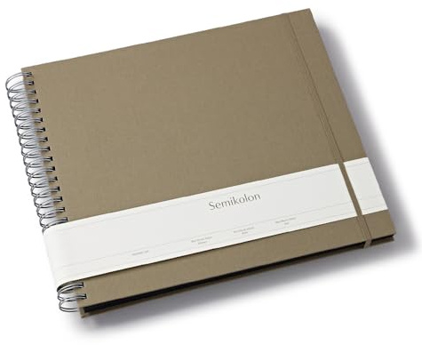 Semikolon 369970 Spiral Album Maxi Mucho - 34,5x30 cm - Fotoalbum, 90 Seiten schwarz, Fotobuch, fango beige