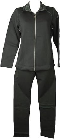 Campagnolo Tuta donna DYNAMIC F.LLI completo tempo libero felpato invernale aperta davanti con zip conformata articolo 8Q79134, E678 Bottiglia/Blu, Taglia 58