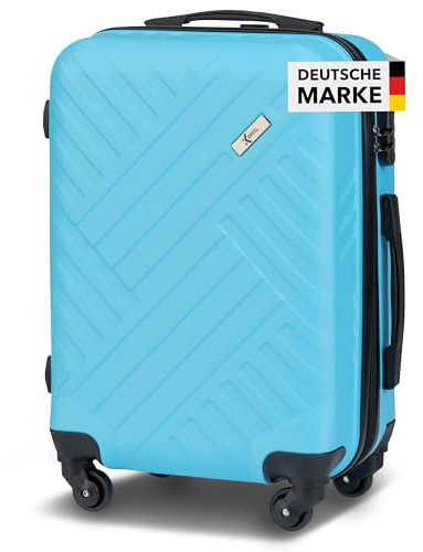 Xonic Design Reisekoffer - ABS Hartschalen Koffer mit 360° Leichtlauf-Rollen - hochwertiger Trolley mit Zahlenschloss in M-L-XL oder Set (Neon Blue, M)