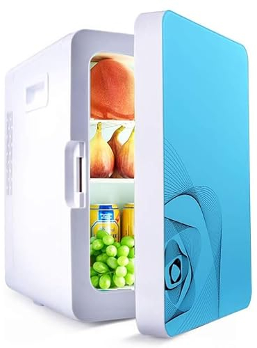 SZAJOR Nevera portátil pequeña de 20 litros, mininevera de Doble Uso para el Coche y el hogar, con función de refrigeración y calefacción, para Bebidas, Cerveza, Frutas, hogar y Viajes,Azul