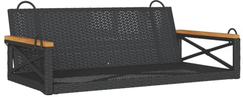 vidaXL Gungbänk svart 109x62x40 cm konstrotting