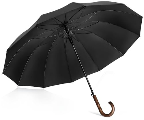 ZOMAKE Großer Regenschirm 55 inch,12 Rippen / 16 Rippen Golfschirm Groß Stabil,Travel Schirm XXL Groß mit Auf-Zu-Automatik für Herren Damen