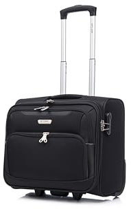 Skylark Lightweight Laptop Bag with Quick-Rolling Wheels and Easy-Access Front Pocket - fits Laptops up to 16 inch (40 cm), Black