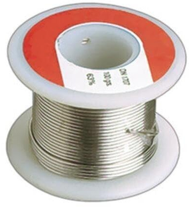 Filo di stagno per saldatura, durevole e malleabile, ideale per giunti elettrici e riparazioni in impianti idraulici.