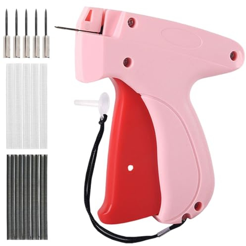 JDNFKG 1 Pezzo di Pistola per Cucire, 5 Aghi, 2000 Giri di Aghi di Colla in Bianco E Nero, Strumenti di Cucito Rapido, Accessori per Cucire Portatili, Accessori per La Riparazione dei Vestiti.