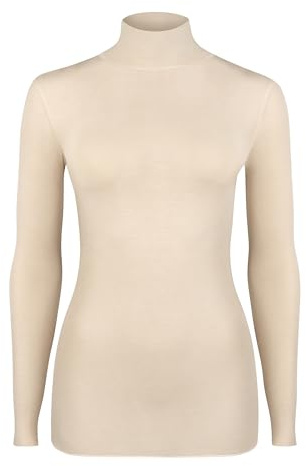 Nur Die Light & Warm Rollkragen Longsleeve mit Kaschmir Oberteil leicht warm weich langärmlig elegant Langarm-Unterhemd Damen