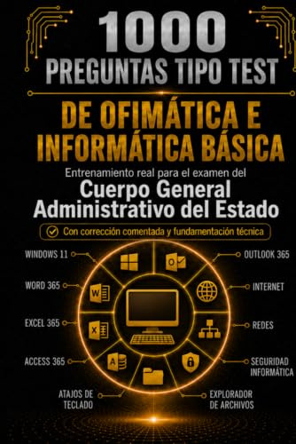 LIBRO DE 1000 PREGUNTAS TIPO TEST DE OFIMÁTICA E INFORMÁTICA BÁSICA: ENTRENAMIENTO REAL PARA EL EXAMEN DEL CUERPO GENERAL ADMINISTRATIVO DEL ESTADO