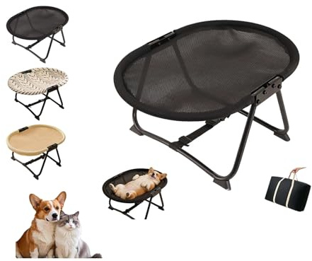 Cama elevada plegable para mascotas para gatos y perros pequeños, cama elevada portátil para perros, hamaca antideslizante para mascotas, transpirable para dormir, para interiores y exteriores, viajes