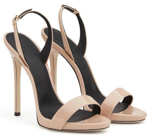 Höga Klackar Sandaler Öppen Toe Stiletto Kvinnor Ankelrem Justerbar Brud Festskor 12 cm, Gold-40