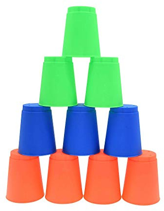 Pre-Sport Unisex Jugendliche Stapelbecher 12 Stück Blau Grün Orange