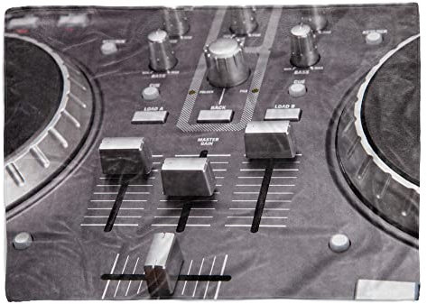 Eau Zone Handtuch Strandhandtuch Saunatuch Kuscheldecke mit Fotomotiv Mischpult DJ Musik Größe 180 x 130 cm (Tagesdecke - Sherpa Flies)