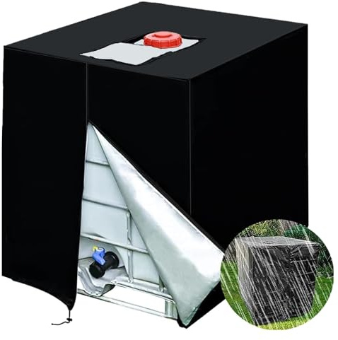 IBC Vattentanksskydd 1 000 liter, IBC Skyddskåpa med dragkedja, Containerfodral 1 000 l, Anti-UV Skyddskåpa för IBC regnvattentank 120 x 100 x 116 cm