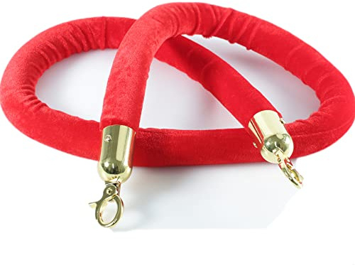 Kerafactum Rep, stängningsband, rep med karbinhake, krok, avstängningsrep, rep för avstängning, extra tjockt stängningsrep, lämplig som dekoration, ledstång eller ledstång Ø 32 mm, 150 cm, rött guld