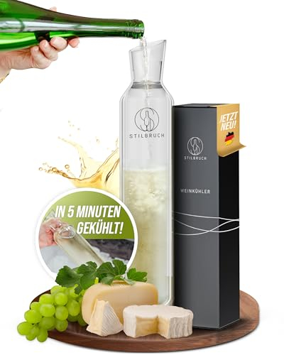 Stilbruch® Weinkühler Weinkaraffe Glaskaraffe - perfekte Temperatur in 5 Min., Weindekanter handgefertigt, Wine Cooler, Dekanter, Premium Geschenk