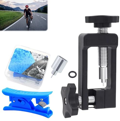 PRITOK Kit d'outils hydraulique pour vélo - Aiguille à vélo, outil d'insertion, outil de pressage pour freins hydrauliques de vélo - Outil de vélo avec coupe-tube hydraulique pour VTT, vélo de route