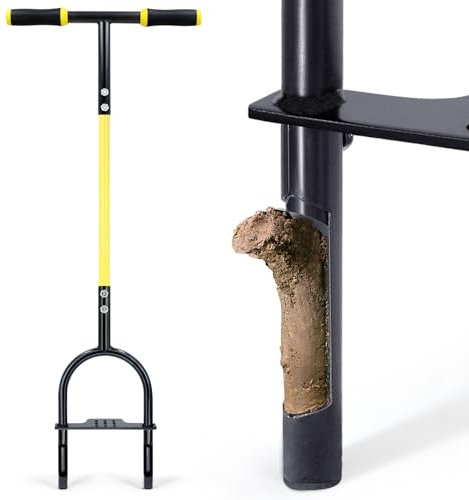 JARDINEER Aireador de césped, herramienta de extracción de hueso, aireador manual para compactación del suelo, aireador de césped para patios pequeños, jardín, césped