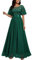 MIUSOL Women's Elegant Flutter Sleeves Lace Sequin Prom Bridesmaids Party Gown Formal Maxi Dress (Medium, Dark Green)