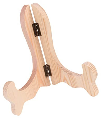 Garneck Présentoir En Bois Pour Assiettes Grand Format, Chevalet Pliable En Pin Naturel, Support D’affichage Robuste, Pour Décor Maison Et Fête, Lot De 4 Pièces