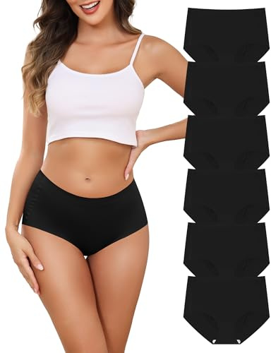 Levao Seamless Knickers for Women Ladies Underwear No VPL Full Briefs | 6 Pack Breathable Stretchy,No Show Panties,Mid-Rise Invisible Pants,Non-roll,78% polyester + 22% spandex Multipack S-XXL