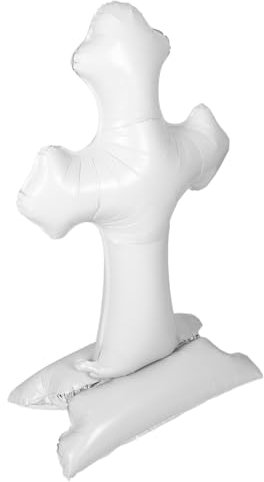 Supvox Kreuzballon Ballons Zur Taufe Kreuz Taufe Ballons Zum Ostertag Kreuzung Für Taufdekorationen Religiöses Kreuzhandwerk Christliche Osterdekoration Tauftischdekor Weiß Aluminiumfolie