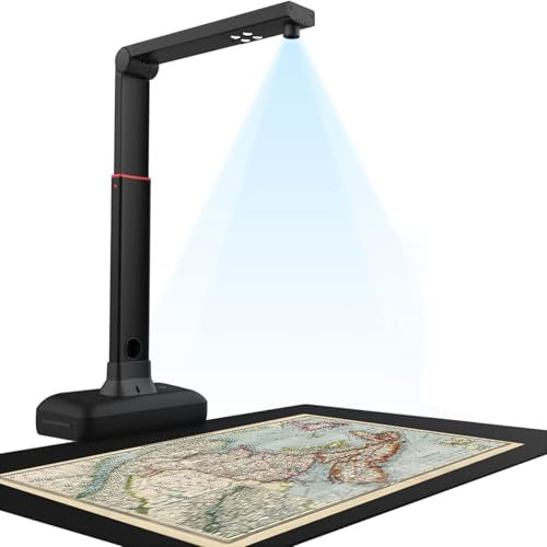 Scanner A2/A3 Grand Format, skanner Professionnel De Documents, 26 MP USB Document Camera Avec bilplattor, fingeravtrycksavlägsnande teknik, flerspråksmaterial OCR, kompatibla Avec Windows & MacOS