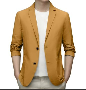 Genérico Blazer Hombre Casual Lino, Americana De Hombre con Solapa Y Botones Blazer Informal Ligero De Color Sólido Abrigo Deportivo Transpirable con Bolsillo