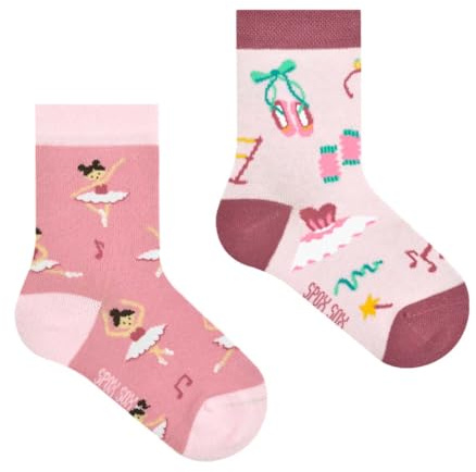 Spox Sox Chaussettes décontractées unisexes - Chaussettes amusantes et folles pour enfants, Ballet, 27-30