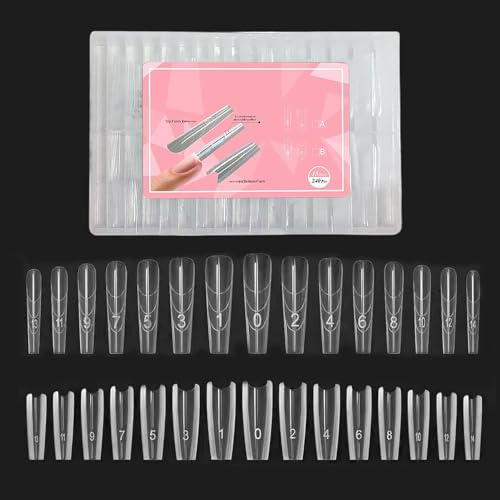 240pz Forma per Unghie Sandwich Assicura un'Applicazione Precişa - Sťampi Riutilizzabili per Extension Nails Impeccabili | Principianti & Professionisti, Sťampi per Unghie Acriliche, Extender Ovale