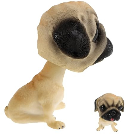 Toddmomy Figurine de à Tête Oscillante en Résine Blanche pour Décoration de Tableau de Bord de Voiture Interactif à Ressort Ornement Mignon pour Intérieur Automobile