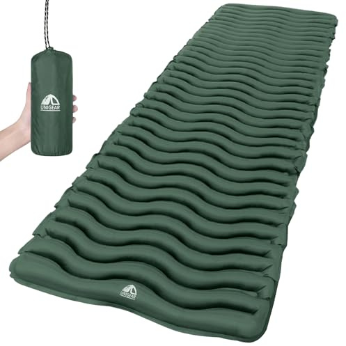 Unigear Inflatable Sleeping Mat, Compact Lightweight Camping Mat for Hiking | Sleeping pad for backpacking, tent trap traveling Space-save inflatable camping mattress for camping & outdoor overnight use