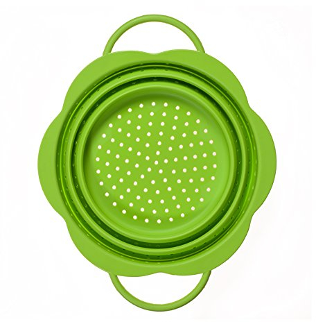 Kochblume Faltsieb M | Premium-Silikon | Hitzebeständig | Spülmaschinenfest | Platzsparend | Farbe: limette