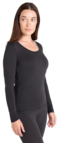 Mountain Warehouse Keep The Heat Isotherm Womens Round Neck Top - Lightweight Ladies Baselayer, Breathable Underlayer - Best for Skiing, Snowboarding Black (Keep the Heat) Women's Size 18